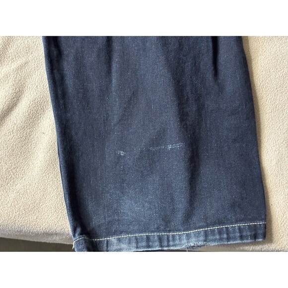 Raw Blue Denim Jeans Money Diamonds Graphic Embroidered Pockets Mens Size 42x34 - Picture 6 of 11